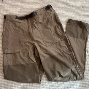 REI Co-Op Hiking Pants Textured Weave Nylon Pants Belted Size 36 x 34